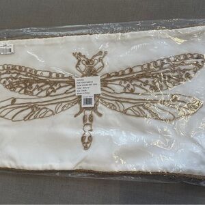 Frontgate Stitched Dragonfly Pillow Cover - 14 x 26 - NWT